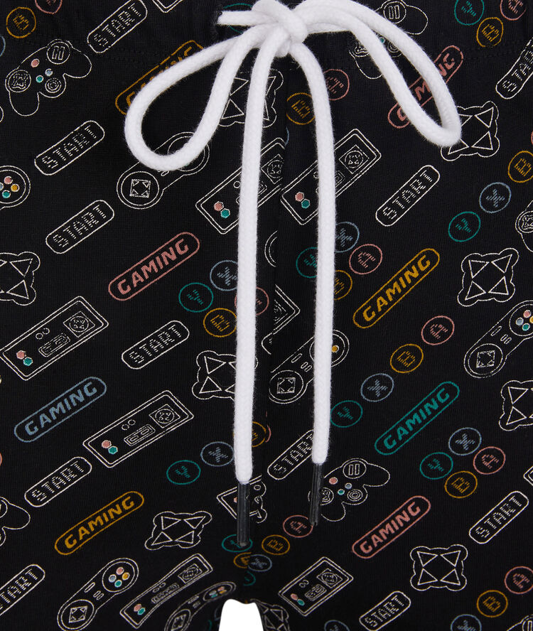 Videiz gaming print jersey pants black.