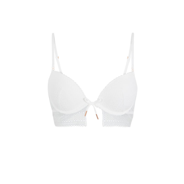 Neoriz bow detail push-up bra off-white.