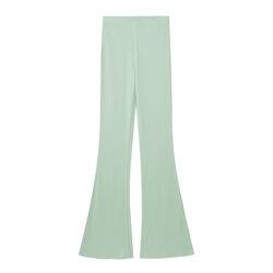 high-waisted flared trousers - aqua;