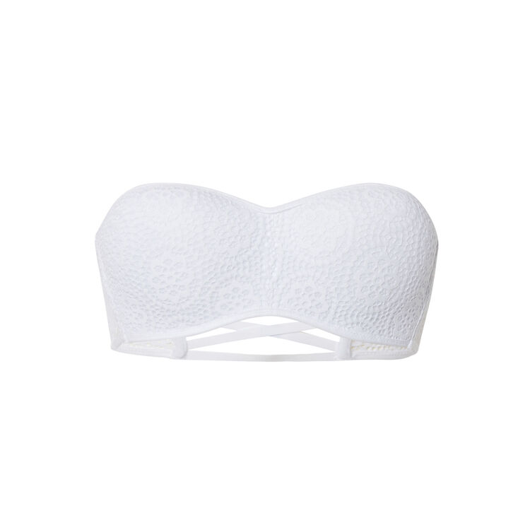 Cupiz white bandeau bikini top Cupiz white bandeau bikini top;