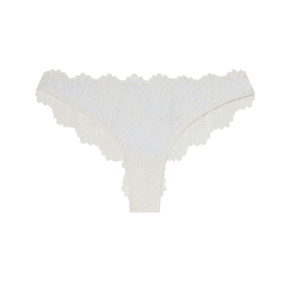 Tanga briefs with tie detail - ecru ecru.