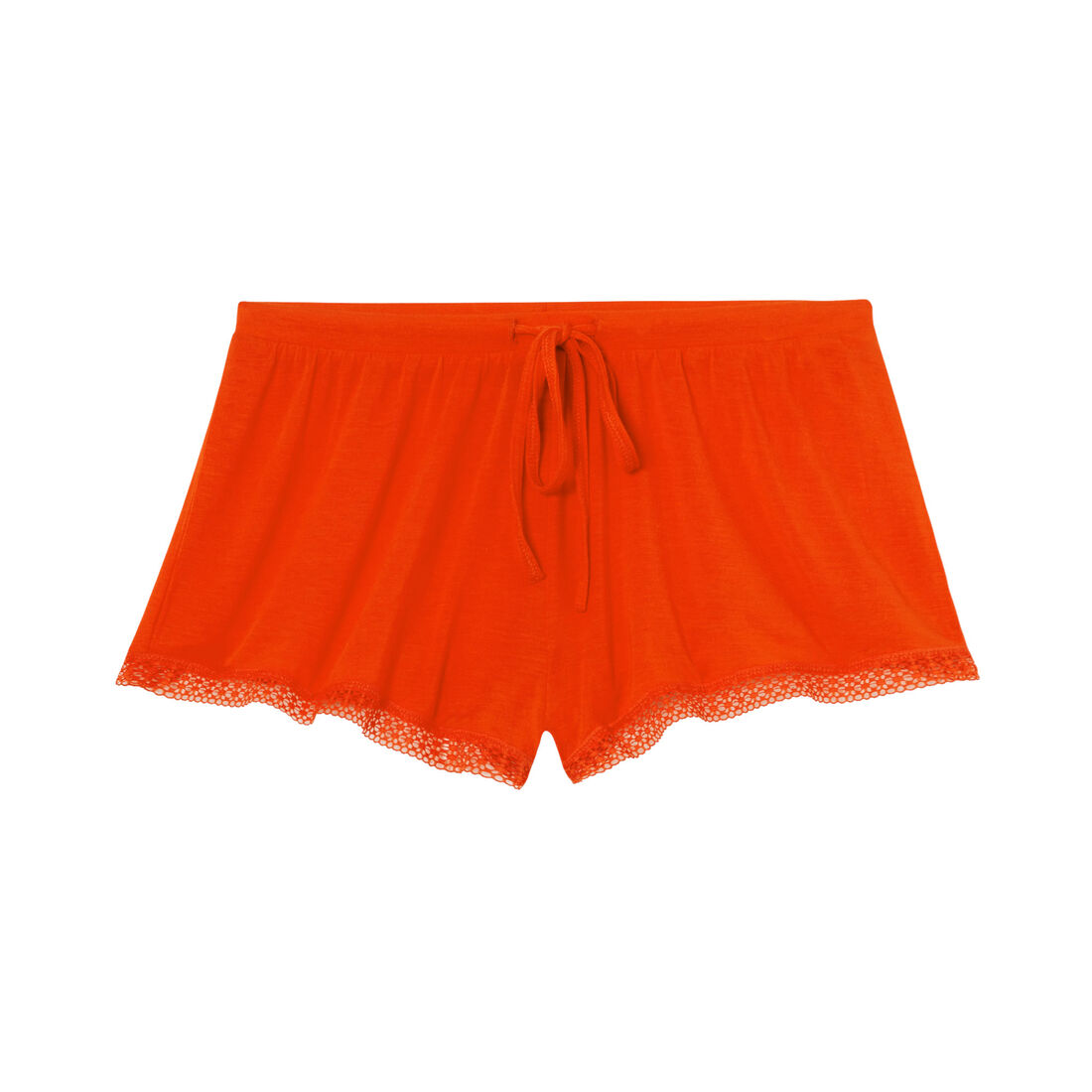 plain jersey shorts - red-orange;