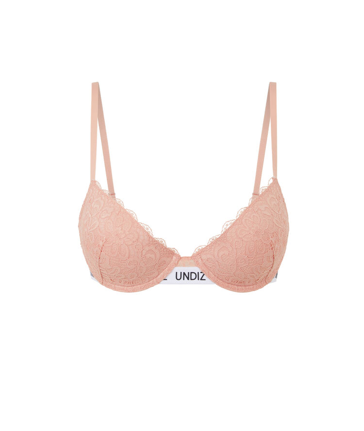 Secretiz laciz padded lace bra powder pink.