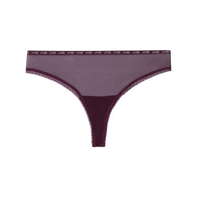 tulle thong with elasticated waist - plum;