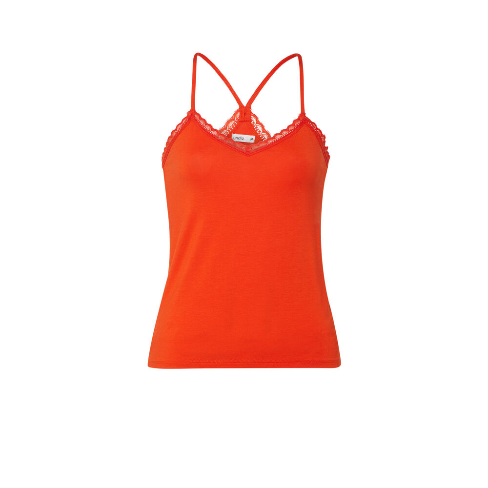 Jersey top with spaghetti straps - red red.