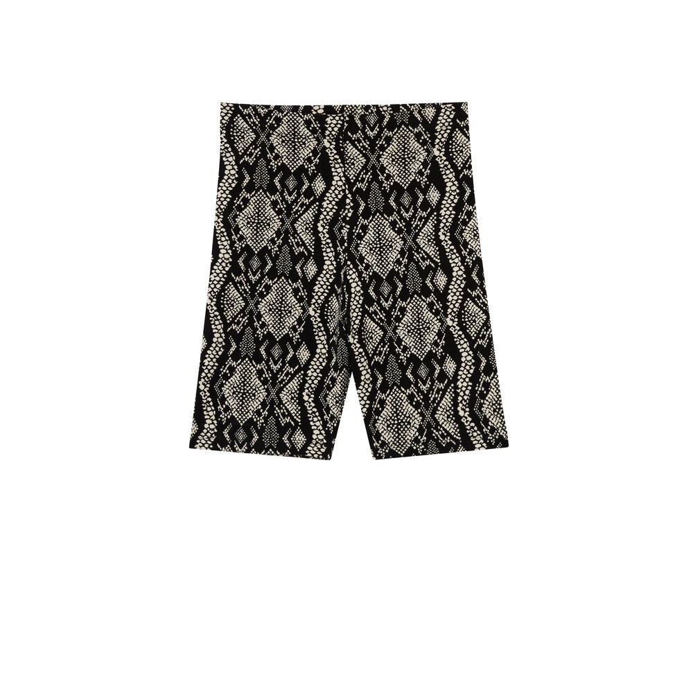 Snakeskin effect cycling shorts - off-white off-white.