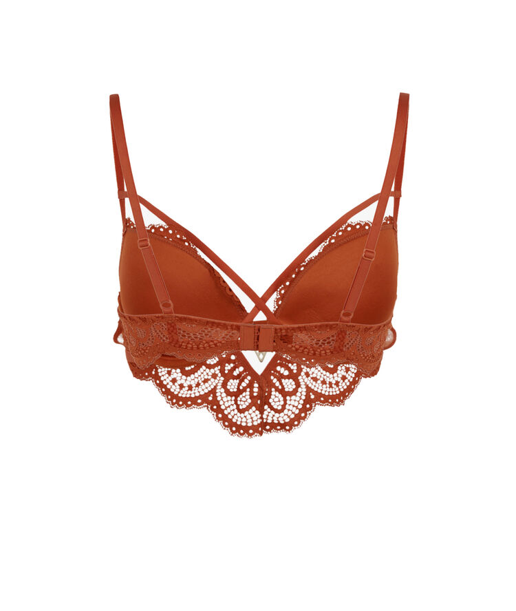 Jewel detail push-up bra - brown brown.