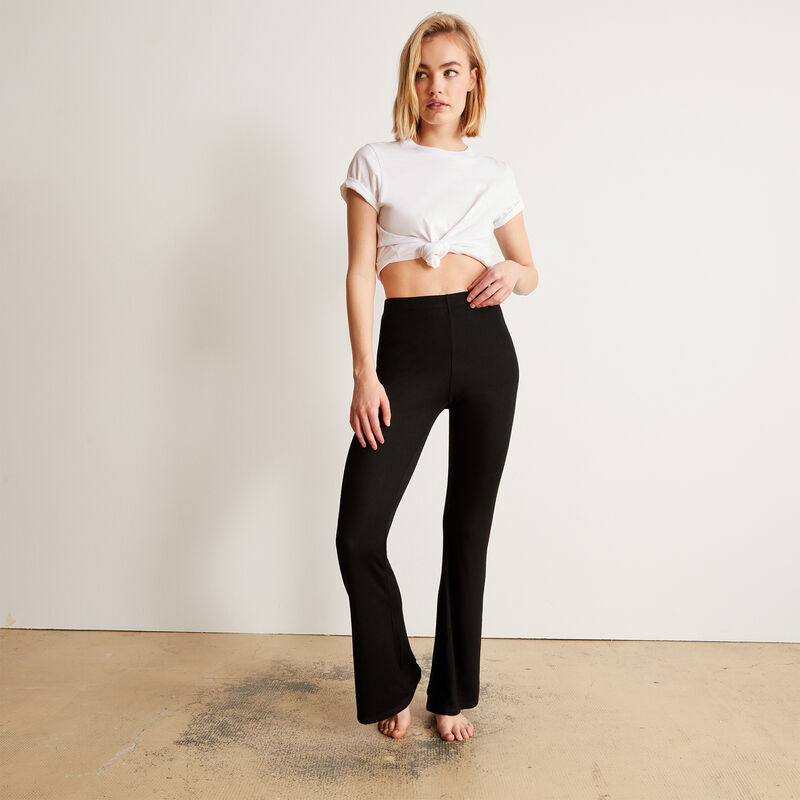 Plain flared trousers - black Plain flared trousers - black;