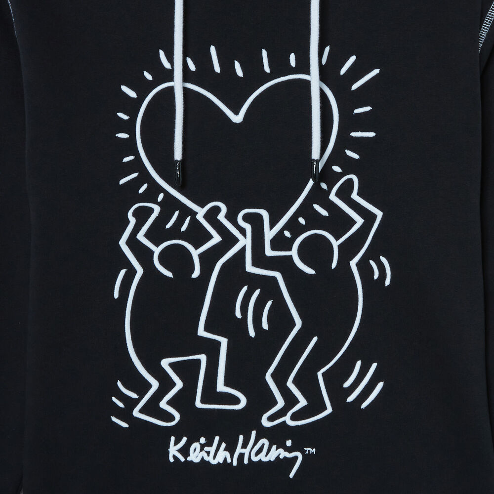 Bluza w serca keith haring — kolor czarny czarny.