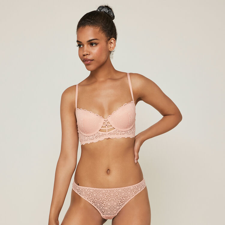Marceliz lace push-up bustier bra and banding. Marceliz lace push-up bustier bra and banding.;