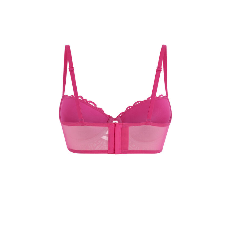 Marceliz lace push-up bustier bra and banding. fuchsia.