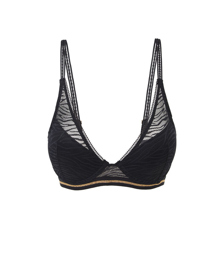 Zebrimeshiz zebra effect push-up bra black.