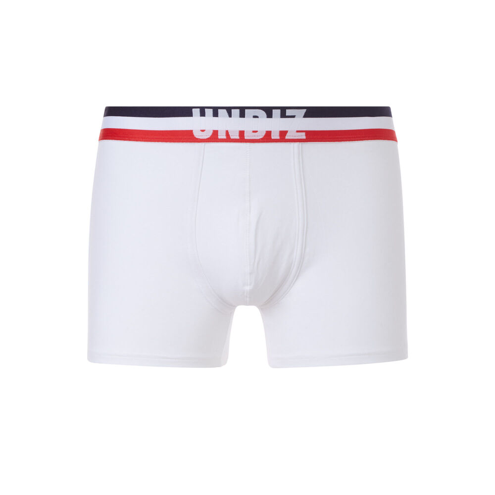 Cotton boxers with tricolour details - white white.