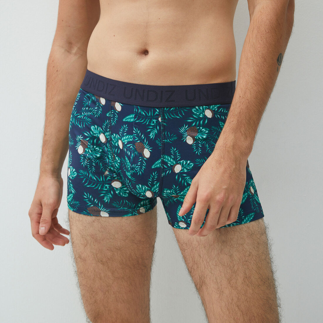 boxers with coconut print;