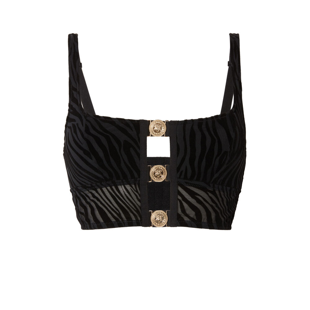 Aya x undiz medallion link bustier - black black.
