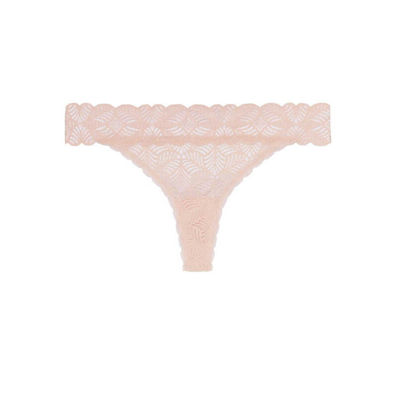 100% lace thong - pink 100% lace thong - pink;