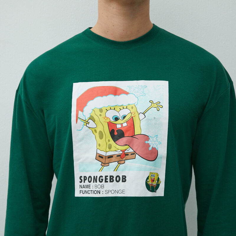 spongebob squarepants printed T-shirt and bottoms pyjama set;