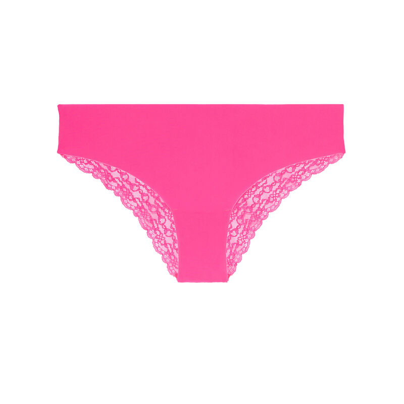 microfibre and lace briefs - pink microfibre and lace briefs - pink;
