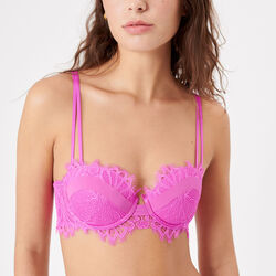 floral lace padded bra;