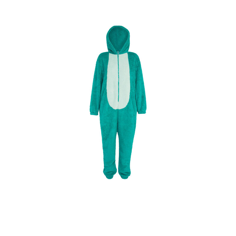 Denveriz denver print fleece jumpsuit teal.