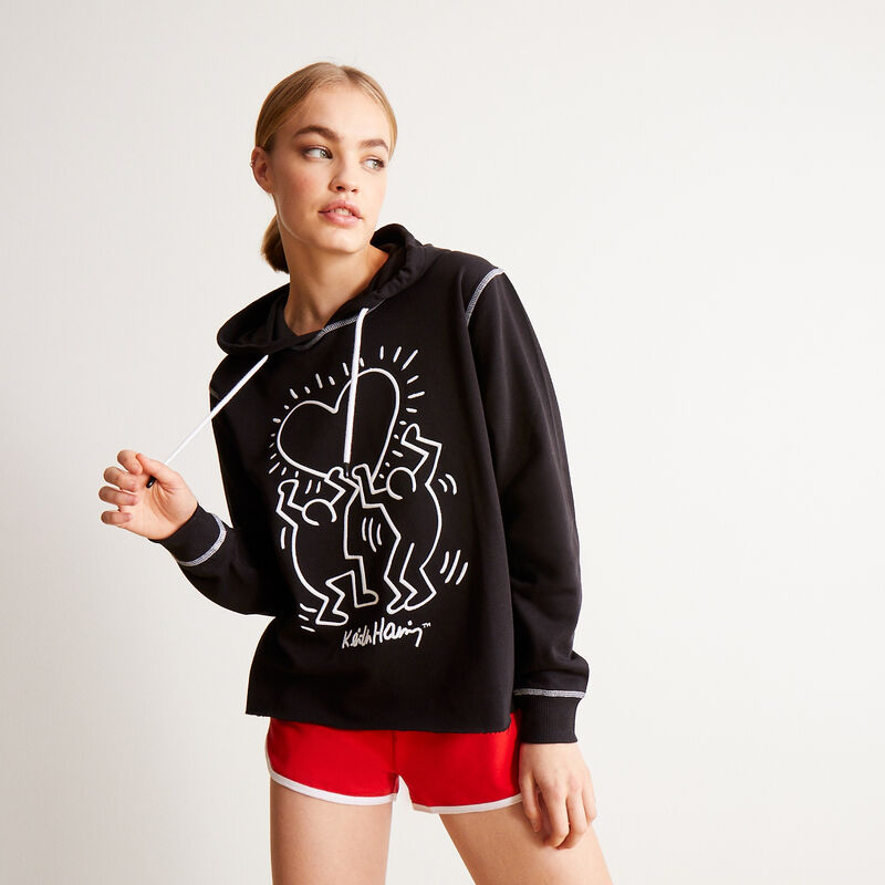 bluza w serca Keith Haring — kolor czarny bluza w serca Keith Haring — kolor czarny;