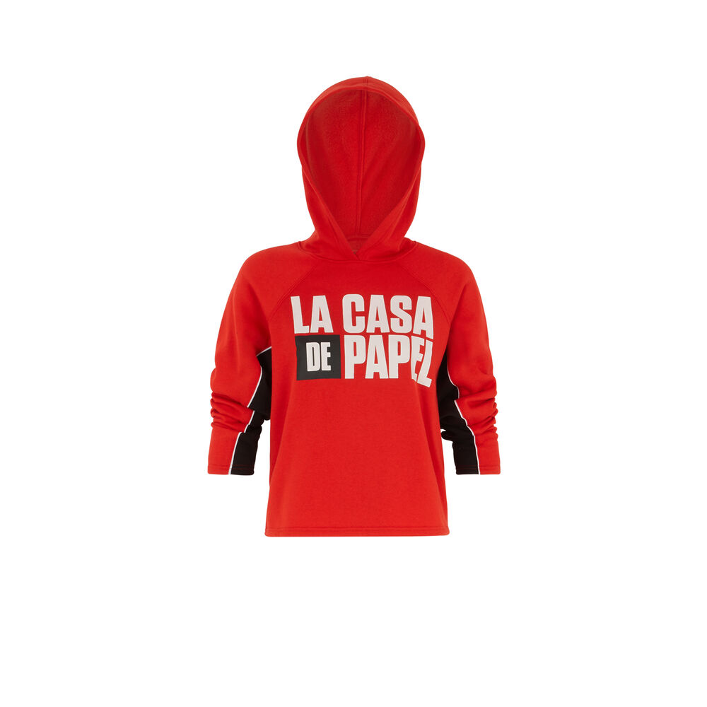 Bluza z kapturem casa de papel - czerwona czerwony.