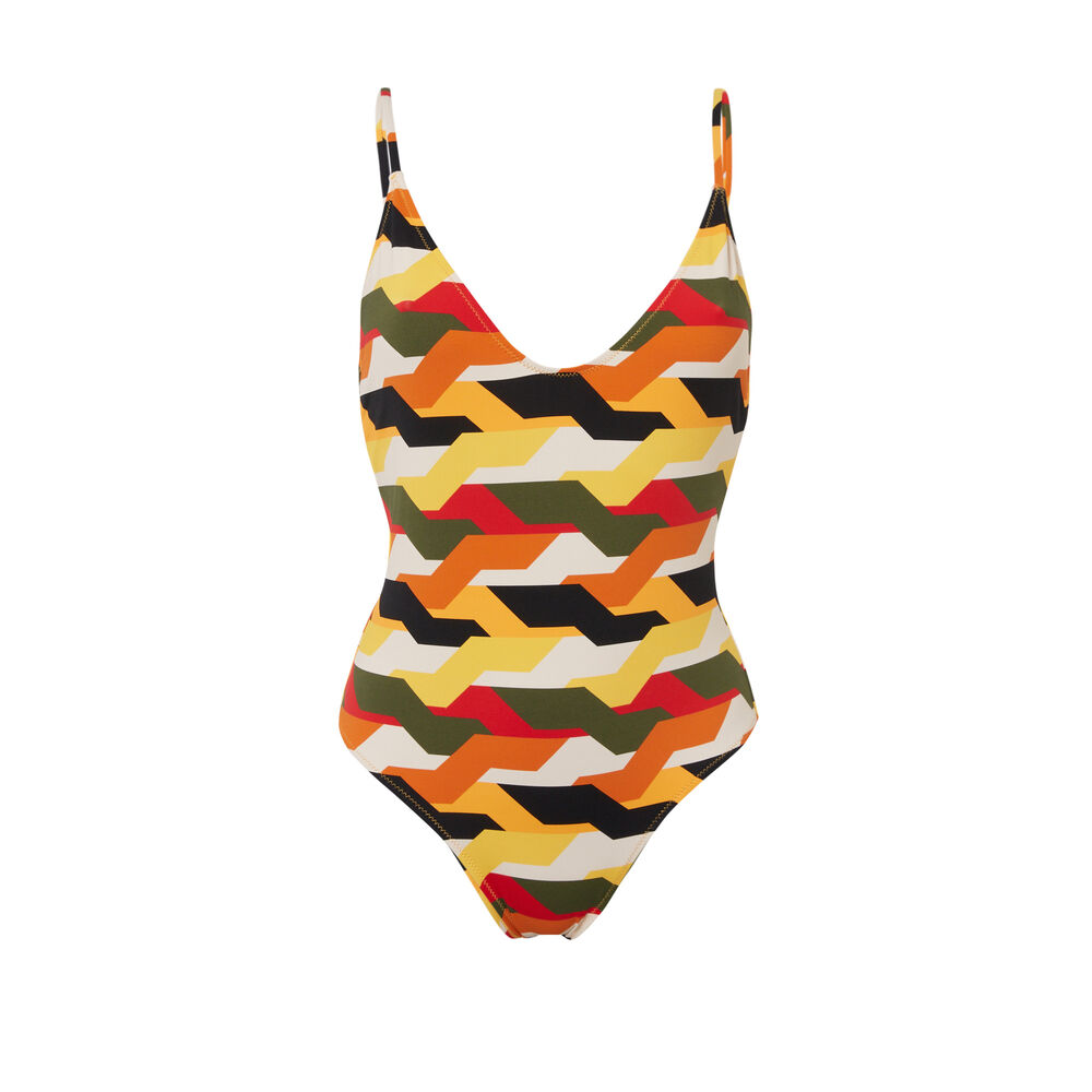 One-piece vintage swimsuit - yellow yellow.