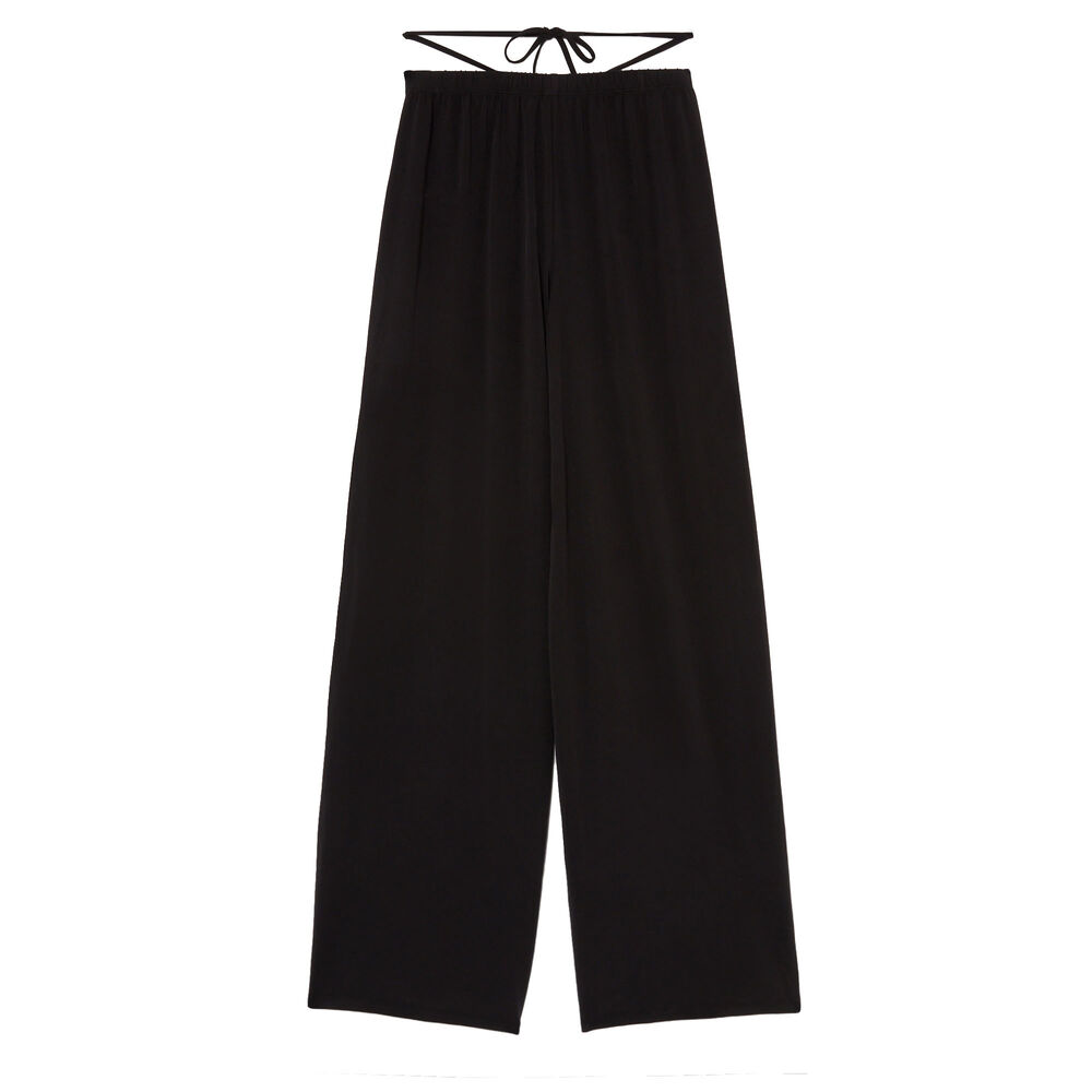 Flowing trousers with detail at the waist - black black.