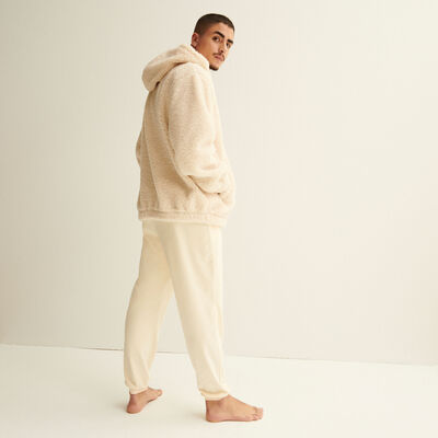 zipped jacket with hood - off white;