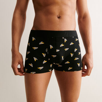 boxer à motifs requin-banane - noir;