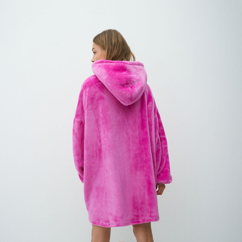 plaid fleece jumper with large pocket ;
