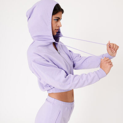 cropped hooded jacket - lavender;