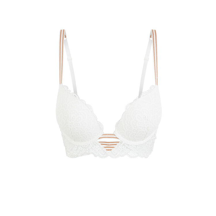 Push-up-bh in bustier-v-form lurexbandiz weiß.