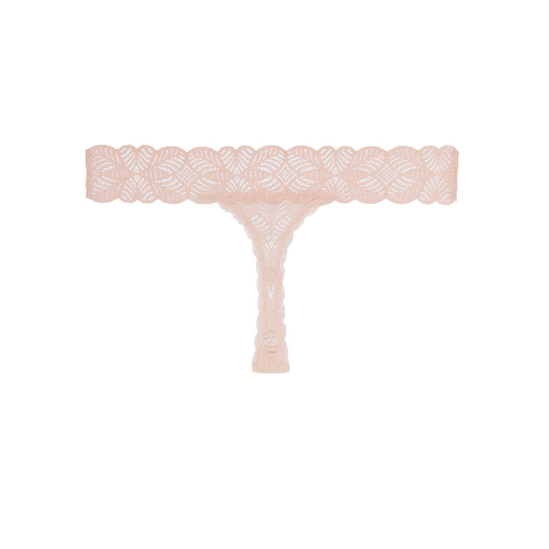 100% lace thong - pink 100% lace thong - pink;
