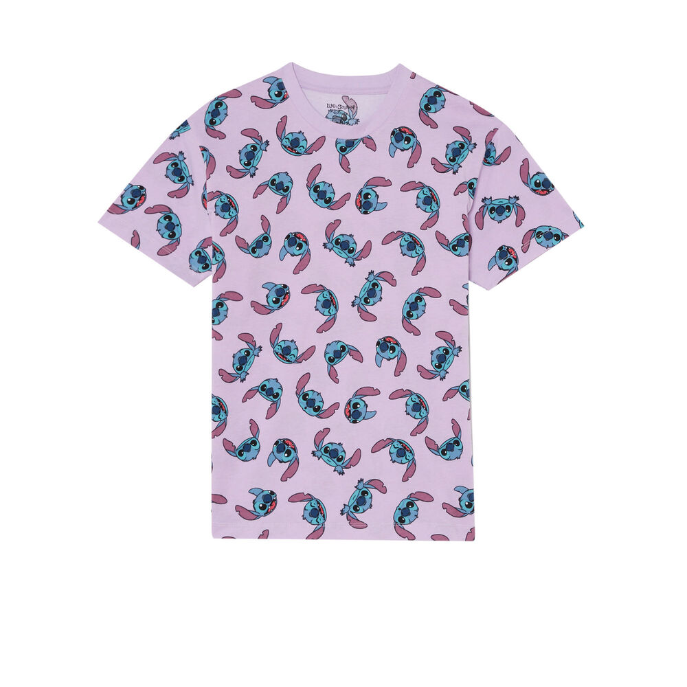 Stitch print top - violet purple.