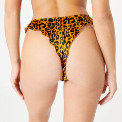 culotte taille haute en satin à motifs léopard;
