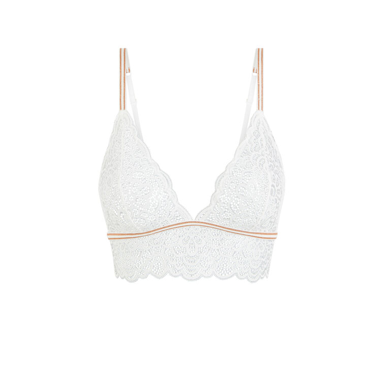 Lurexbandiz lace wireless triangle bra white.