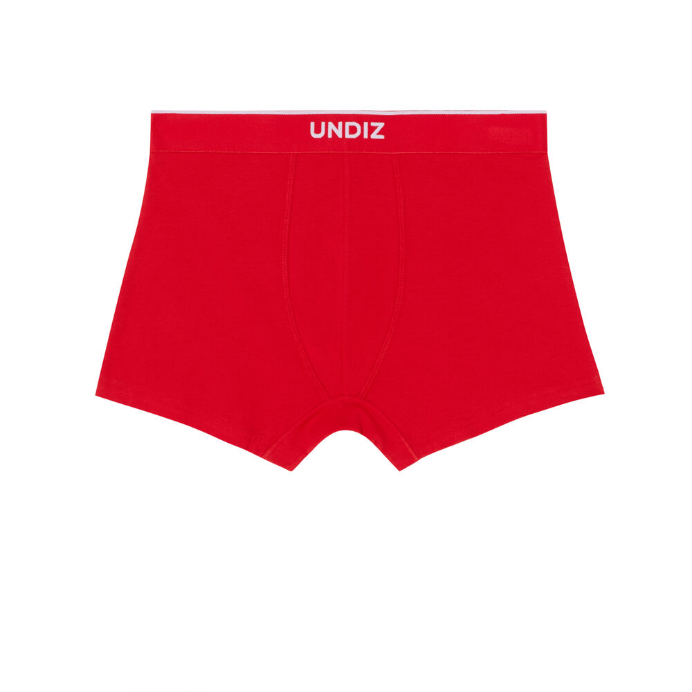 Boxers with totalement fou (totally crazy) slogan red.