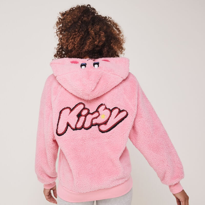 kirbiz fleece jacket with embroidered Kirby motifs kirbiz fleece jacket with embroidered Kirby motifs;