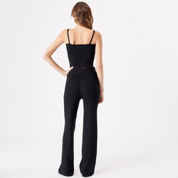 flared mesh trousers;