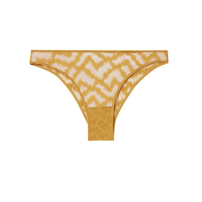 lace high-waisted knickers - ochre yellow;