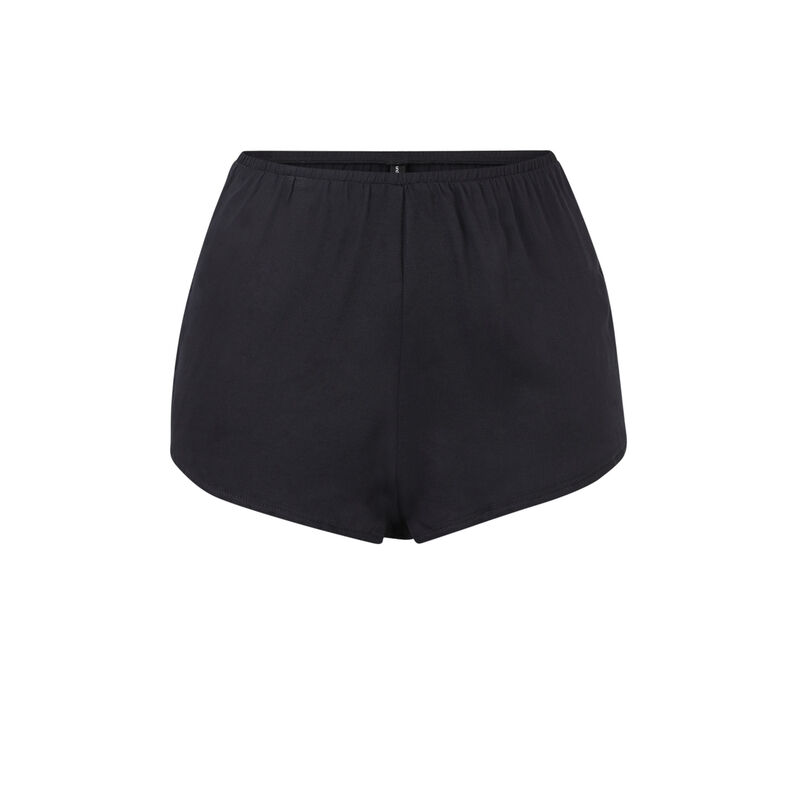 Sexysatiz lace trim satin shorts black.