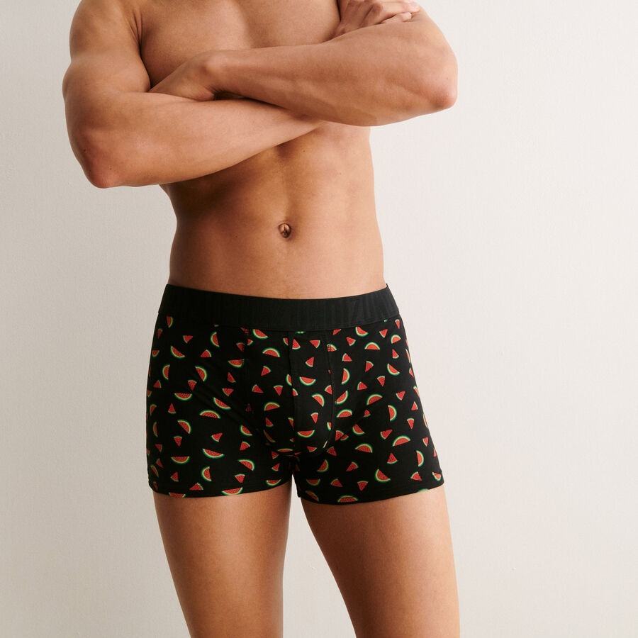 boxers with watermelon motifs - black;