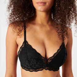 triangle non-underwired floral lace push-up bra