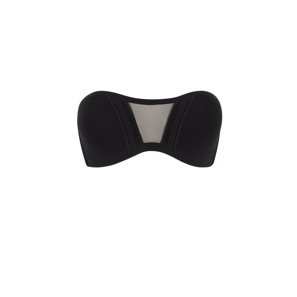 Mesh bandeau bra - black black.