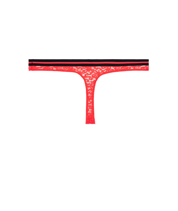 Secretiz leopiz fluorescent coral thong pink.