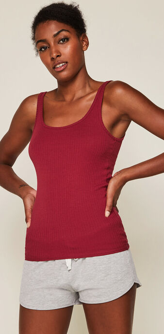 Debidiz plain jersey vest top  rhubarb.