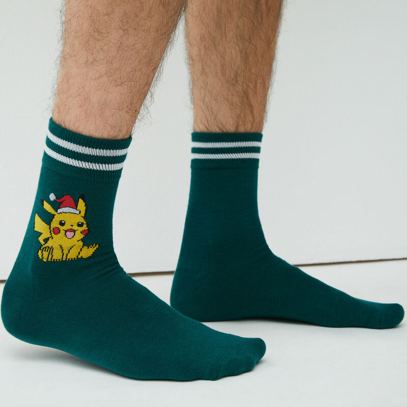 printed pikachu socks;
