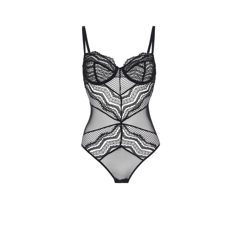 Body en dentelle avec armatures madonniz noir.