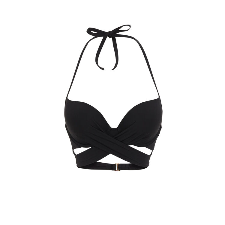 Schwarzes super-push-up-bikini-oberteil fusioniz black.